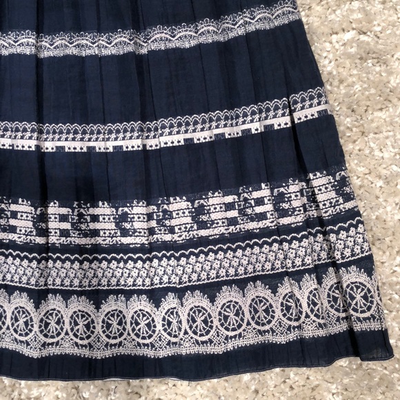 MAX STUDIO Maxi blue dress with white details - Picture 2 of 5